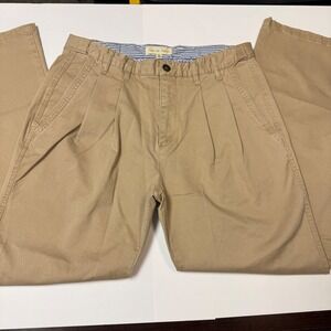Territory Ahead Mission Comfort Chino Pants Mens 36 Khaki Flat Front Casual Golf